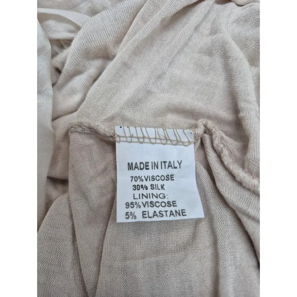 Giusy Silk Blend Convertible Dress / Skirt Beige Made In Italy Sz L - Picture 9 of 9